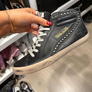 Golden Goose look a likes-  Black High-Tops with Silver Studs